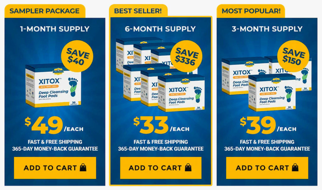 Xitox Deep Cleansing Foot Pads Pricing