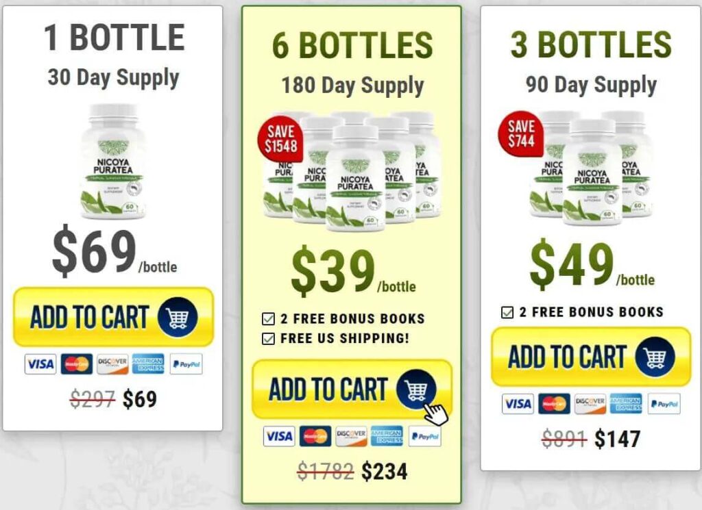 nicoya puratea pricing