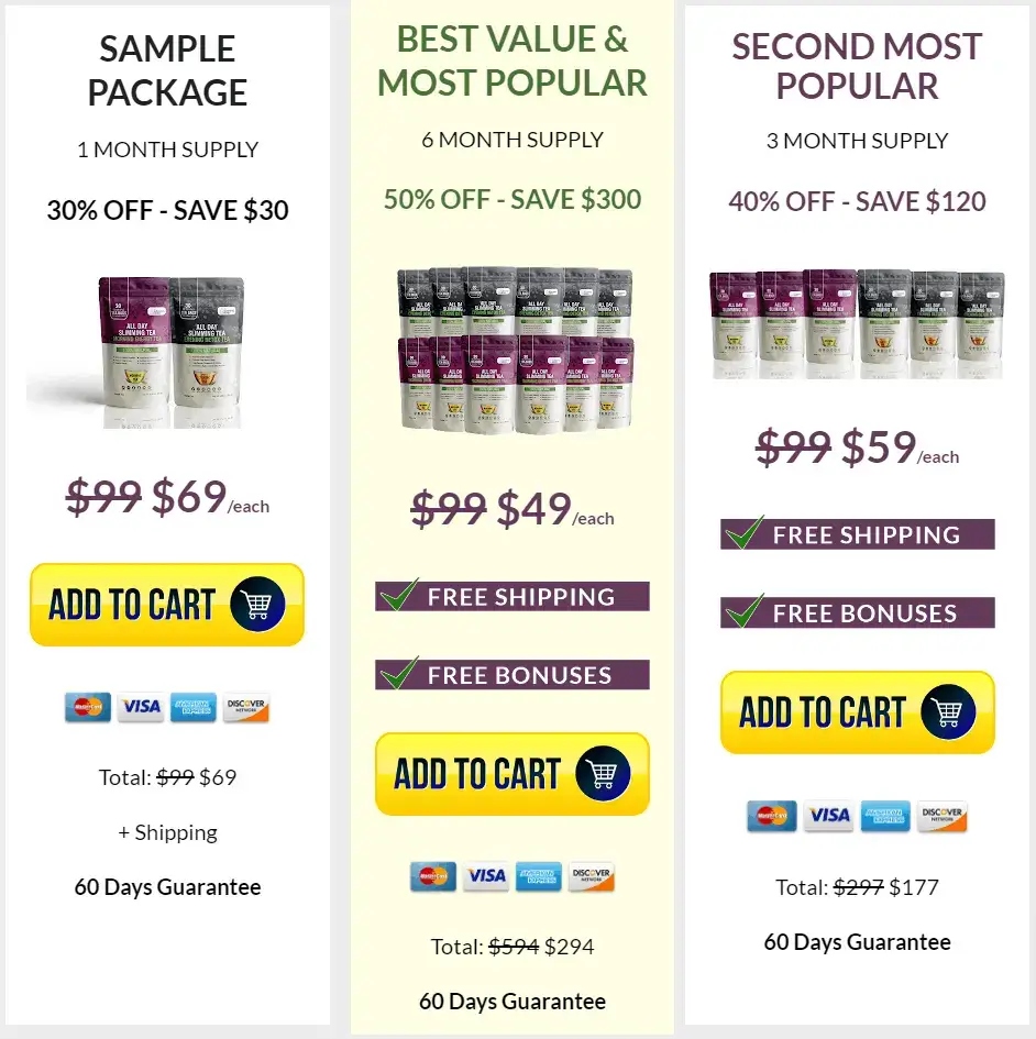 all day slimming tea pricing
